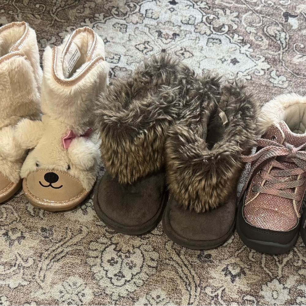 Toddler 5 Girl Boots Bundle Size 7.5-8 EUR 24 H&M Oshkosh And Others winter Lot